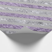Sparkly Stripes - LT Paars & Silver (d) Cadeaupapier (Hoek)