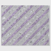 Sparkly Stripes - LT Paars & Silver (d) Cadeaupapier (Vlak)