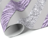 Sparkly Stripes - LT Paars & Silver (d) Cadeaupapier (Rol Hoek)