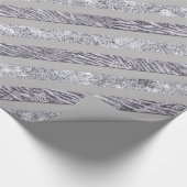 Sparkly Stripes - Zilver & Zilver (a) Cadeaupapier (Hoek)