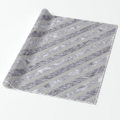 Sparkly Stripes - Zilver & Zilver (a) Cadeaupapier (Uitgerold)