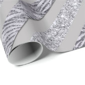Sparkly Stripes - Zilver & Zilver (a) Cadeaupapier (Rol Hoek)