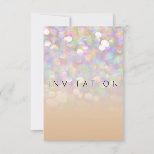 Sparkly Surprise Party Invitation Ivory Silver Kaart (Voorkant)