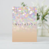 Sparkly Surprise Party Invitation Ivory Silver Kaart (Staand voorkant)