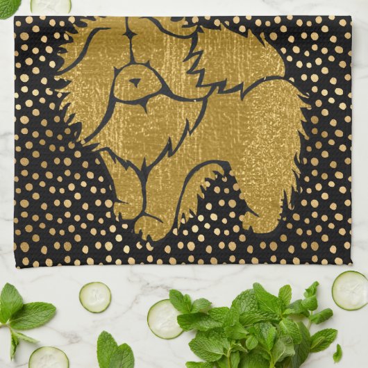 SPARKLY THANG Chow faux metalen keukenhanddoeken (Gevouwen)