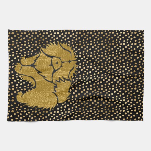 SPARKLY THANG Chow faux metalen keukenhanddoeken (Horizontaal)