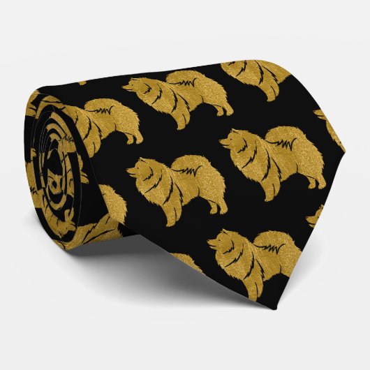 SPARKLY THANG-LAPPHUND Faux metallic necktie Stropdas (Opgerold)