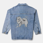 SPARKLY THANG Samoyed spitz lapy faux metallic Denim Jacket (Achterkant)