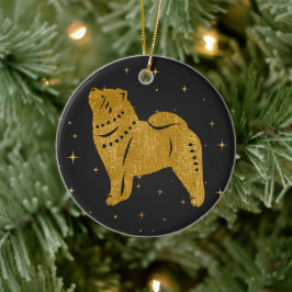 SPARKLY THANG - SMOOOTH Chow faux metallic siervoo Keramisch Ornament