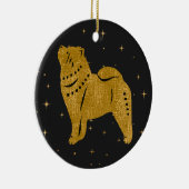 SPARKLY THANG - SMOOOTH Chow faux metallic siervoo Keramisch Ornament (Rechts)