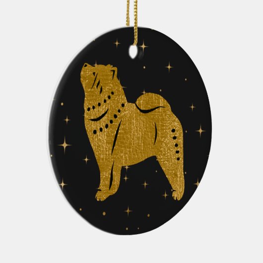 SPARKLY THANG - SMOOOTH Chow faux metallic siervoo Keramisch Ornament (Rechts)