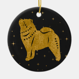 SPARKLY THANG - SMOOOTH Chow faux metallic siervoo Keramisch Ornament