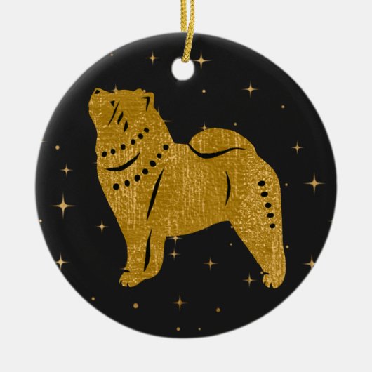 SPARKLY THANG - SMOOOTH Chow faux metallic siervoo Keramisch Ornament (Voorkant)
