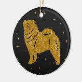 SPARKLY THANG - SMOOOTH Chow faux metallic siervoo Keramisch Ornament (Links)