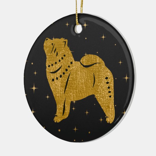SPARKLY THANG - SMOOOTH Chow faux metallic siervoo Keramisch Ornament (Links)