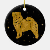 SPARKLY THANG - SMOOOTH Chow faux metallic siervoo Keramisch Ornament (Achterkant)