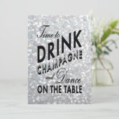 Sparkly Tijd aan Drink Champagne Corporate Invite Kaart (Staand voorkant)