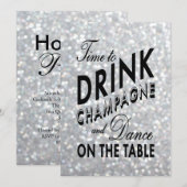 Sparkly Tijd aan Drink Champagne Corporate Invite Kaart (Voorkant / Achterkant)
