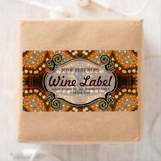 Sparkly Tribal Earth Wedding Wine/Drink Labels (Insitu)