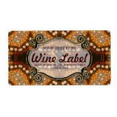 Sparkly Tribal Earth Wedding Wine/Drink Labels (Voorkant)