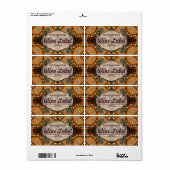 Sparkly Tribal Earth Wedding Wine/Drink Labels (Full Sheet)