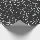 Sparkly Twilight Black Laurel Silver Diamonds Cadeaupapier (Hoek)