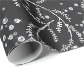 Sparkly Twilight Black Laurel Silver Diamonds Cadeaupapier (Rol Hoek)