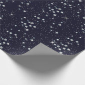Sparkly Twilight Blue Marine Sky Silver Diamonds Cadeaupapier (Hoek)