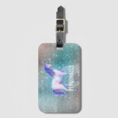 Sparkly Unicorn Bagagelabel (Voorkant (verticaal))