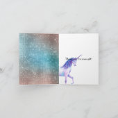 Sparkly Unicorn Bedankkaart (Binnen)