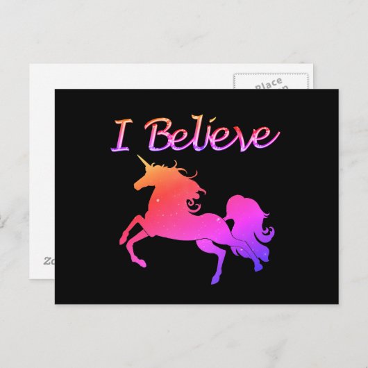 Sparkly Unicorn Briefkaart (Voorkant / Achterkant)