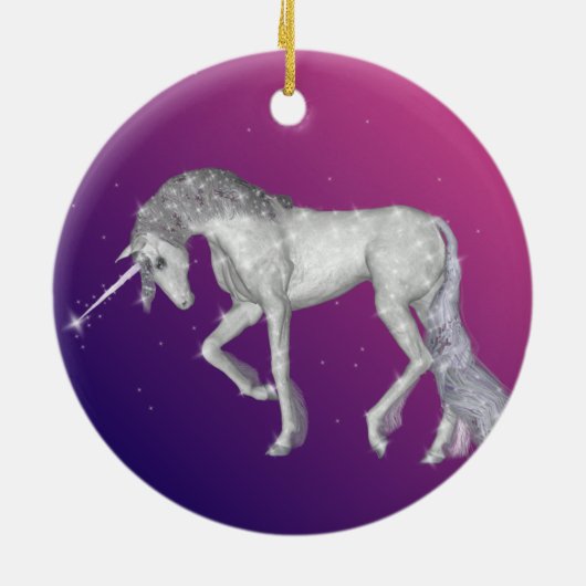 Sparkly Unicorn Fantasy Keramisch Ornament (Achterkant)