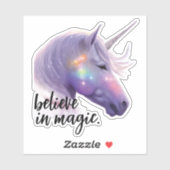 Sparkly Unicorn Rainbow Glitter Geloven In Magie Sticker (Vel)