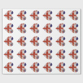 Sparkly Union Jack harten Cadeaupapier (Vlak)