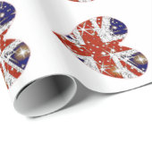 Sparkly Union Jack harten Cadeaupapier (Rol Hoek)