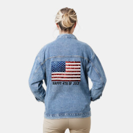 Sparkly USA vlag faux sparkle 4 juli Denim Jacket