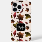 Sparkly verlaat najaarpatroon herfst Monogram Case-Mate iPhone Case (Achterkant)
