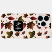 Sparkly verlaat najaarpatroon herfst Monogram Case-Mate iPhone Case (Achterkant (horizontaal))