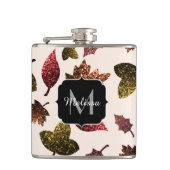Sparkly verlaat najaarpatroon herfst Monogram Heupfles (Voorkant)