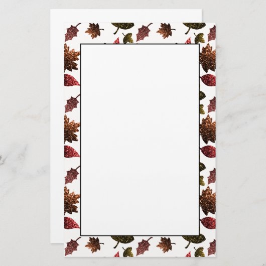 Sparkly vertrekt herfst herfst sparkeert patroon briefpapier (Voorkant / Achterkant)