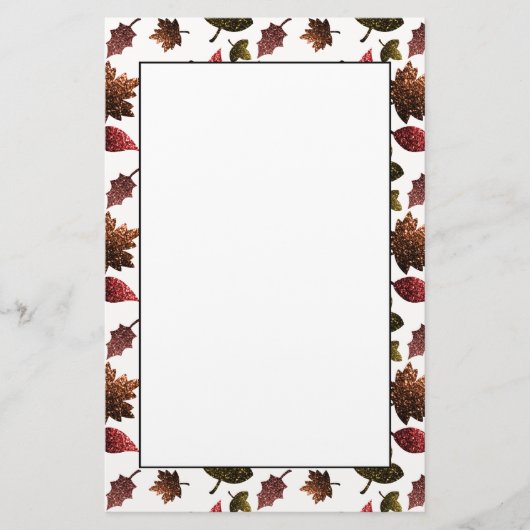 Sparkly vertrekt herfst herfst sparkeert patroon briefpapier (Voorkant)
