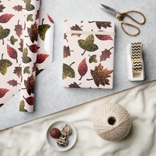 Sparkly vertrekt herfst herfst sparkeert patroon cadeaupapier (Crafts)