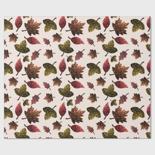 Sparkly vertrekt herfst herfst sparkeert patroon cadeaupapier (Vlak)