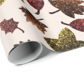 Sparkly vertrekt herfst herfst sparkeert patroon cadeaupapier (Rol Hoek)