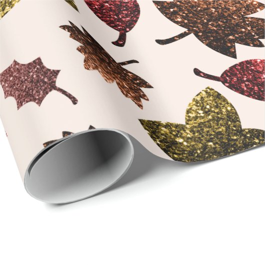 Sparkly vertrekt herfst herfst sparkeert patroon cadeaupapier (Rol Hoek)