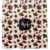 Sparkly vertrekt herfst herfst sparren Monogram Douchegordijn (Voorkant)