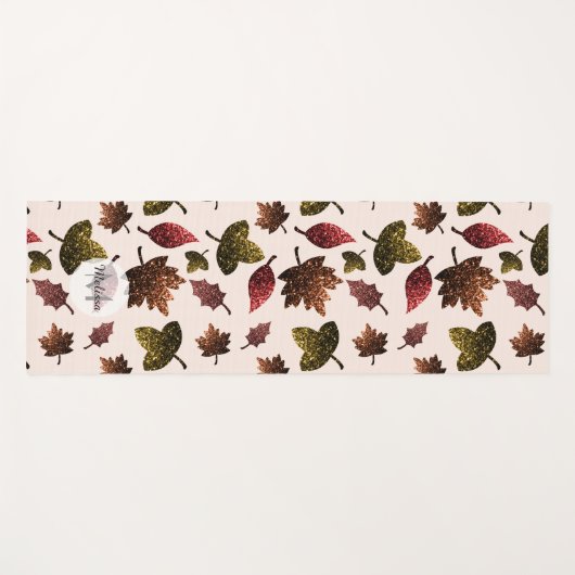 Sparkly vertrekt herfst herfst sparren Monogram Yogamat (Voorkant (horizontaal))