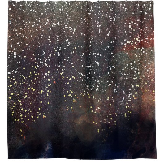 Sparkly Waterverf Earthy Rustic Modern Glam Douchegordijn (Voorkant)