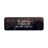 Sparkly Waterverf Earthy Rustic Modern Glam Party Etiket (Voorkant)