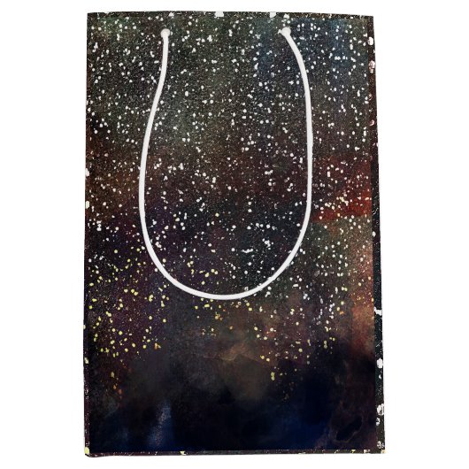Sparkly Waterverf Earthy Rustic Modern Glam Party Medium Cadeauzakje (Voorkant)